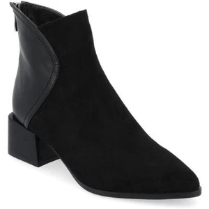 Journee Collection Womens Black Faux Leather Booties 10 Medium (B,M) BHFO 6699 - Picture 1 of 3