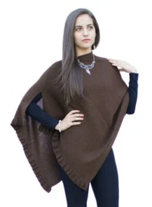 Women's Superfine Alpaca Wool Poncho Shawl Pashmina - Special Shape - Picture 1 of 31