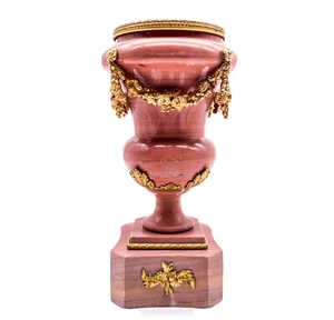 Jugendstil Marmor Amphore Vase auf Podest mit Bronze & Messing Verzierung 4,2 kg - Bild 1 von 24
