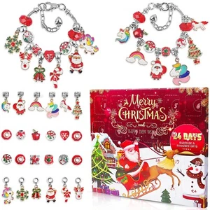 Christmas Advent Calendar 2024 Bracelets Gifts-24Days DIY Charm Bracelet Kits - Picture 1 of 9