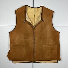 Vintage 90s Abercrombie And Fitch Suede Fur Lined Vest Brown M
