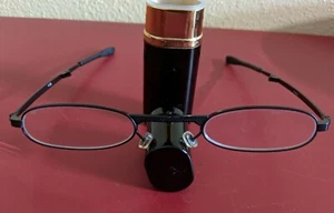 Size of Lipstick! Small Foldable Reading Glasses 1.25x with Case - Picture 1 of 4