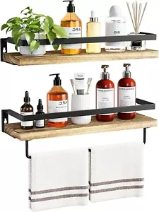 AMADA HOMEFURNISHING Estantes de Baño con Toallero, Estantes Flotantes. Wall She - Imagen 1 de 7