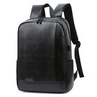 Mens Laptop Backpack Pu Leather Usb Charge Port Business School Shoulder Bag Au 