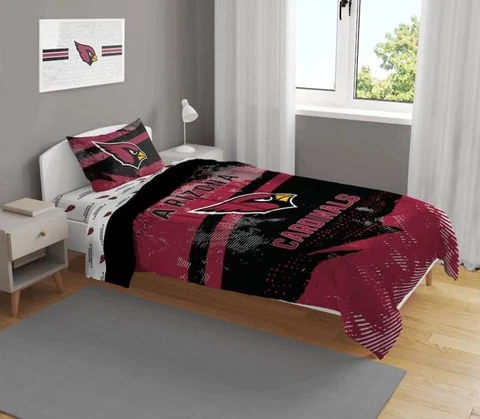Arizona Cardinals NFL Slanted Stripe 4-Piece Twin Bed Set - F49451801 Cover