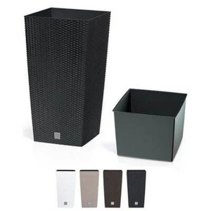 Blumentopf Blumenkasten Blumenkübel Rattan Optik Pflanztopf Bewässerung Wahl - Bild 1 von 5