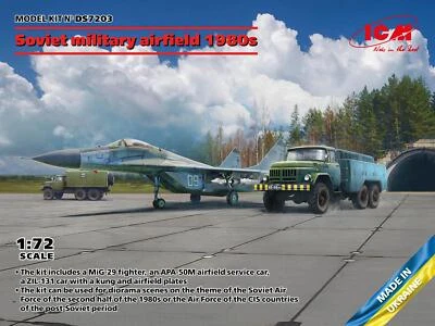 1:72 ICM KIT Soviet Milit.Airfield 1980S Mikoyan-29 9-13 Apa-50M Kit ICMDS7203 - Immagine 1 di 2