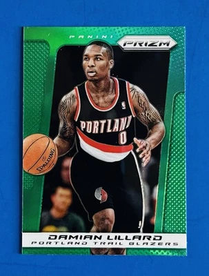 2013-14 Prizm Damian Lillard Blazers Green Prizm Parallel Basketball Card #19 - Image 1 of 3