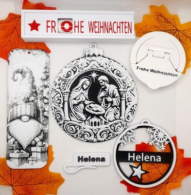 Set ,Kleines Geschenkset Weihnachten – personalisiert 6× 3D-Druck + Schokolade  - Bild 1 von 4