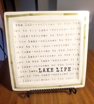 Mudpie Welcome To The Lake Lake Life Ceramic Decor - Image 1 of 4
