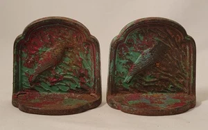 Sujetalibros de hierro fundido pintados a mano vintage Cardinal COPR 1928 - Fundición Connecticut - Imagen 1 de 12