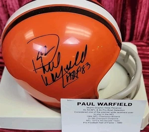 PAUL WARFIELD BROWNS HOF 83 COA TRISTAR AUTO signed AUTOGRAMM Mini Helm - Bild 1 von 10