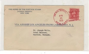 AIRSHIP LOS ANGELOS 1925 FLIGHT COVR NEW YORK TO BERMUDA - Picture 1 of 2
