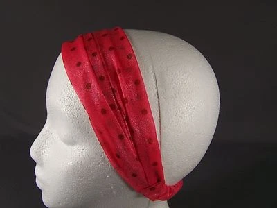 Diadema de pañuelo elástico fruncido de tela suave de gasa con punto coral 3 en 1 Foto 1 de 4