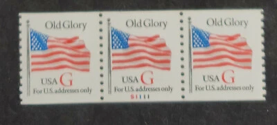 Scott #2891 Old Glory Plate # Coil (PNC3) of 3 Stamps - MNH - Image 1 of 2