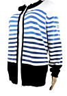 DAILY SPORTS BORN IN SWEDEN Womens Golf Cardigan Blue White Striped L Full Zip