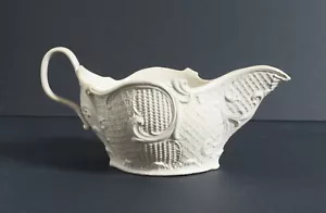 Antique 1760 English Staffordshire Salt Glazed Stoneware Gravy Sauce boat molded - Picture 1 of 17
