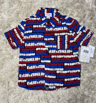 Camisa LuLaRoe Thor Abotonada Niños Talla 2 Rojo Azul Estampado Lula Informal Nueva Foto 1 de 4