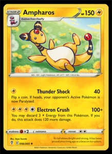 Pokemon Card Evolving Skies Ampharos 056/203 Non-Holo Rare - NM - Picture 1 of 2