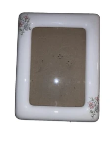 Vintage 1980’s Ceramic Picture Frame Pink White Florals Cottage Granny Core - Picture 1 of 16