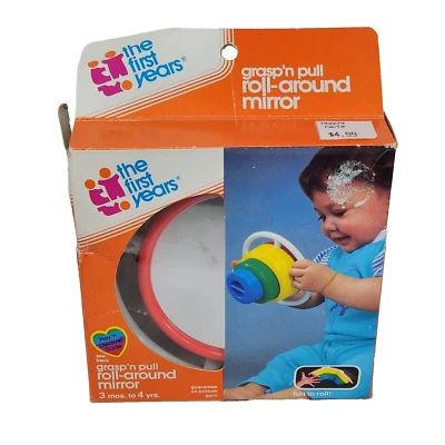 复古 1988 年 The First Years Grasp 'N Pull ROLL AROUND Mirror 彩色 — 第 1/4 张图片