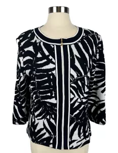 ST. JOHN L Blazer Hand Knit Graffiti Palm Jacquard Topper Jacket NEW NWT - Picture 1 of 14