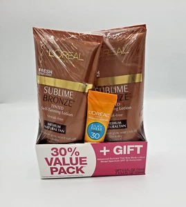 NEU L'Oréal Sublime Bronze getönte Selbstbräunungslotion SET - Medium natürliche Bräune - Bild 1 von 1