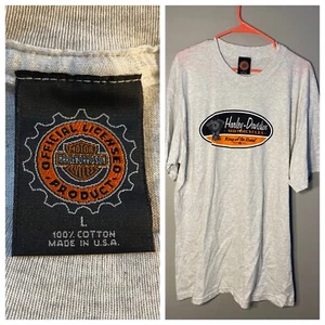 Vintage Harley Davidson Motorcycle King Of The Road T-shirt Large Gray Biker USA - Picture 1 of 10