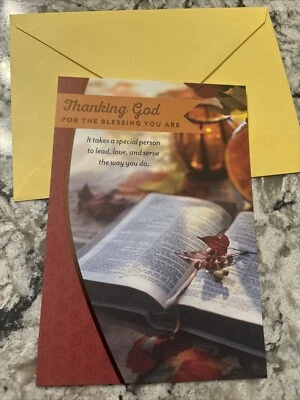 JOYFULLY YOURS, A DAY SPRING COMPANY PASTOR Thanking God For The Blessing You Are 5"x7" Religious Greeting Card