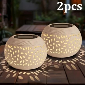 2x Solar Table Lanterns – Romantic Flickering Flame & 7 Color Modes – Energy - Picture 1 of 6
