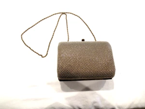 Whiting & Davis gold beaded mesh purse, evening bag - Picture 1 of 11