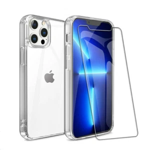 For iPhone 14 13 12 11 Pro SE 7 8 6S Plus Clear Case Shockproof Heavy Duty Cover - Picture 1 of 8