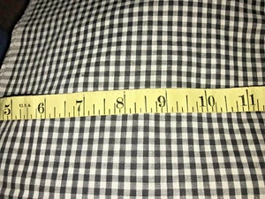 Gingham Fabric PolyCotton Vtg 70s Black White 1/8 in. squares 37 x 36" MINT - Picture 1 of 2