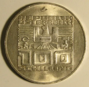1975 Austria 100 Schilling Silver KM#2925 - Picture 1 of 2