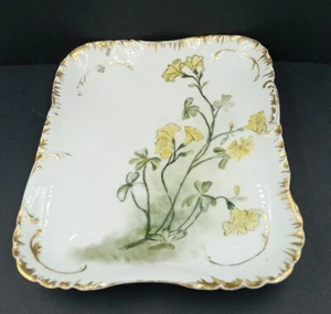 Vintage Limoges French Vanity , Dresser Tray Yellow Spring Flowers 9.5"×8" - Picture 1 of 12