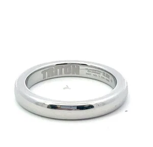 TRITON White Tungsten 3.5mm Half Round Dome Polished Band Ring - Picture 1 of 6