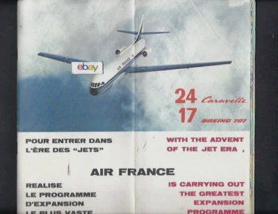 Air France 1959 Route Network Worldwide Folleto-Tripulaciones-Flota-Anuncio Caravelle Foto 1 de 4