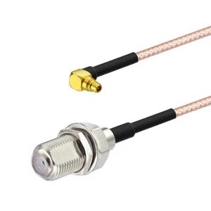 MMCX Male right angle to F-Type Female RF pigtail cable RG316 15cm for Wireless - Picture 1 of 5