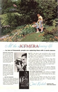 CINE KODAK Kodachrome Film Movie Cameras ADVERT (6) 1938 Vintage Print Ad 163/N - Picture 1 of 1