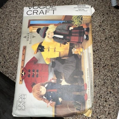 18" Doll CLOTHING Wardrobe Vogue 8556 Sewing Pattern Coat Hat Boots Sweater Carr - Image 1 of 2