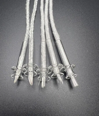 5 Oil Lamp Glass Wick Holders | 8" Fiberglass Oil Wicks | Glass Wick Tubes | RF2 - Image 1 of 4