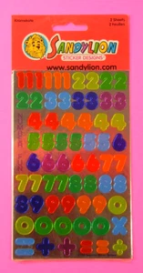 Paquete de 2 hojas de pegatinas vintage Sandylion Number Fun Foiled - Imagen 1 de 3