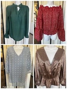 Lot of 4 She Sky Shein TCEC Women’s Size M green red blue Pullover Pink - Picture 1 of 12