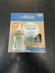 Dr. Brown’s Natural Flow® Anti-Colic Options+™ Weithals Glas Babyflaschen - Bild 1 von 1