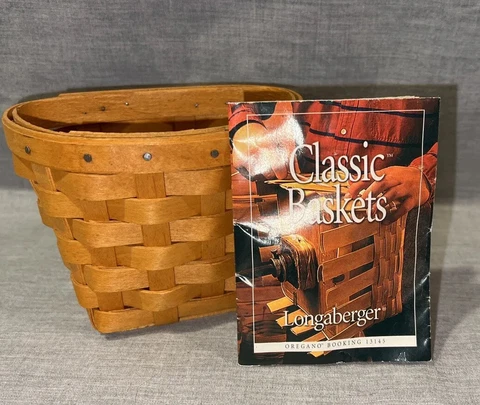 Longaberger Oregano Basket 1999 Hanging Hook Tiny Hostess Booking Cover