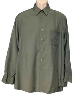 Pierre Cardin Shirt Size 16-16 1/2 32/33 Green Long Sleeve Button Down Men's - Image 1 of 4