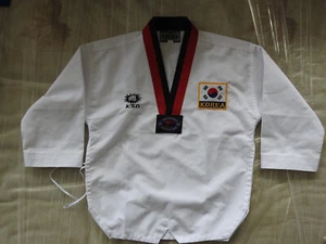 Team Korea Taekwondo Uniform Outfit Shirt White KSD Hankook Sports Size Boys L - Picture 1 of 6