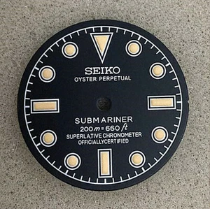 Yellow Milsub Watch Dial fit 7S26 NH35 Movement 28.5mm - Picture 1 of 3