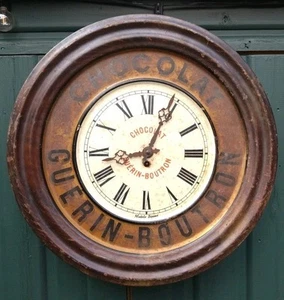 Antique French Advertising Pendulum Clock For Guerin Boutron Chocolat - Picture 1 of 12