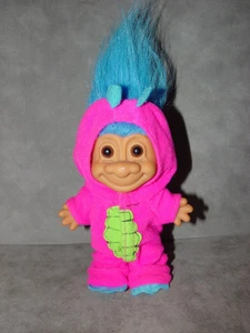 Muñeca Troll 4 1/2" Russ Rosa Dinosaurio Caimán RARA - Imagen 1 de 4